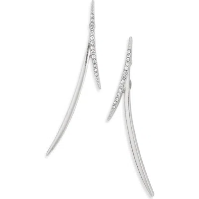 Kenneth Jay Lane Spike Crystal Stone Drop Earrings In Silver