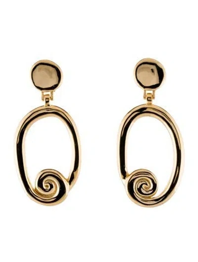 Pre-owned Kenneth Jay Lane Spiral Drop Clip-on Earrings In Multi
