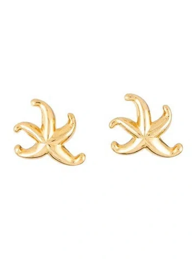 Pre-owned Kenneth Jay Lane Starfish Clip-on Earrings In Multicolor