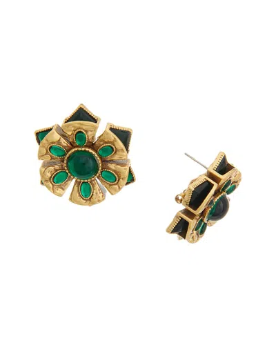 Kenneth Jay Lane Statement Earrings In Green