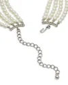 Kenneth Jay Lane Stone & Halo Imitation Multi Strand Choker Necklace, 12-16 In Silvrt