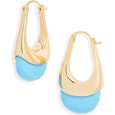 Kenneth Jay Lane Stone Drop Earrings In Gold