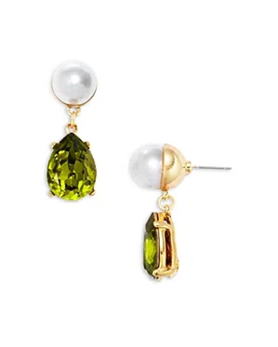 Kenneth Jay Lane Stone Drop Earrings In Green