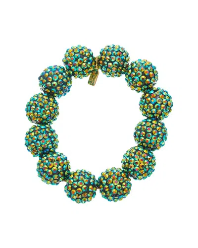 Kenneth Jay Lane Stretch Bracelet In Green