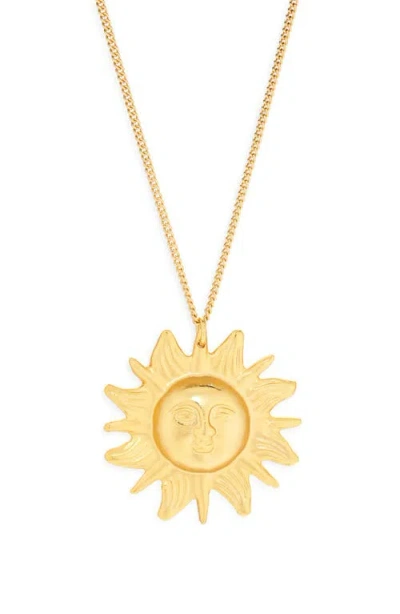 Kenneth Jay Lane Sun Pendant Necklace In Gold
