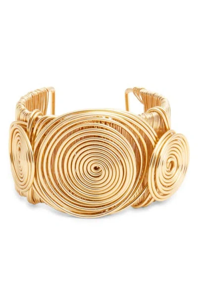 Kenneth Jay Lane Swirl Cuff Bracelet In Gold