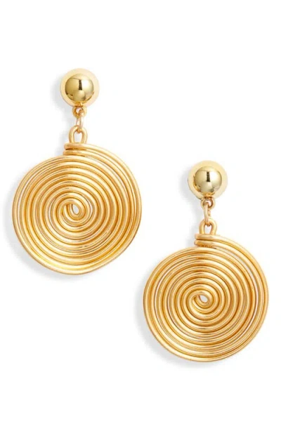 Kenneth Jay Lane Swirl Drop Earrings In Gold