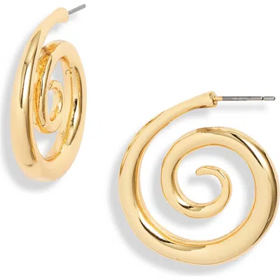 Kenneth Jay Lane Swirl Drop Earrings In Gold