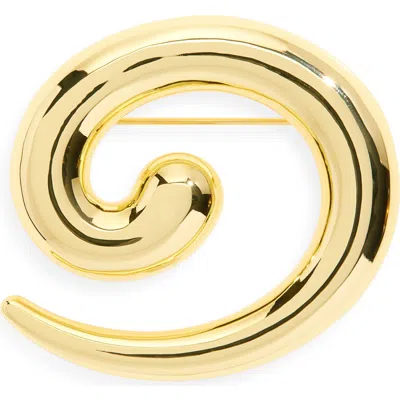 Kenneth Jay Lane Swirl Pin In Gold