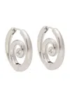 Kenneth Jay Lane Swirl Rhodium-plated Hoop Earrings In Metallic