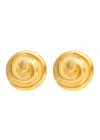 Kenneth Jay Lane Swirl Textured Clip-on Stud Earrings In Gold