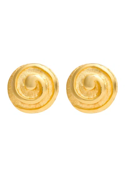 Kenneth Jay Lane Swirl Textured Clip-on Stud Earrings In Gold