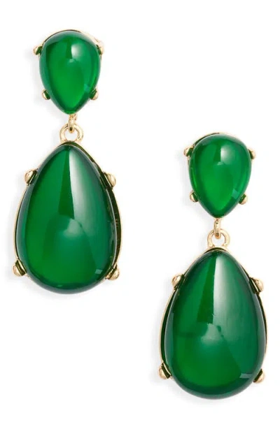 Kenneth Jay Lane Teardrop Earrings In Green