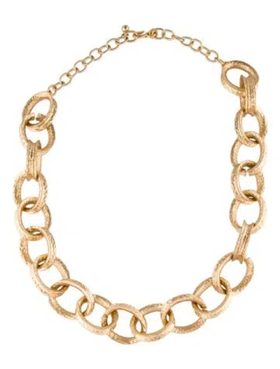 Pre-owned Kenneth Jay Lane Textured Adjustable Chain Necklace, 27" In Multi