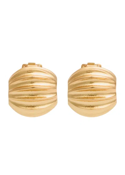 Kenneth Jay Lane Textured Clip-on Stud Earrings In Gold