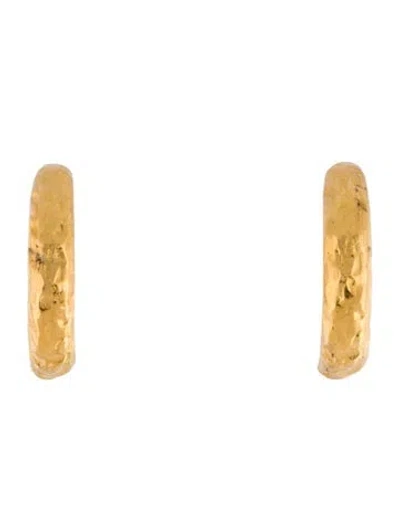 Pre-owned Kenneth Jay Lane Textured Hoop Earrings In Multicolor