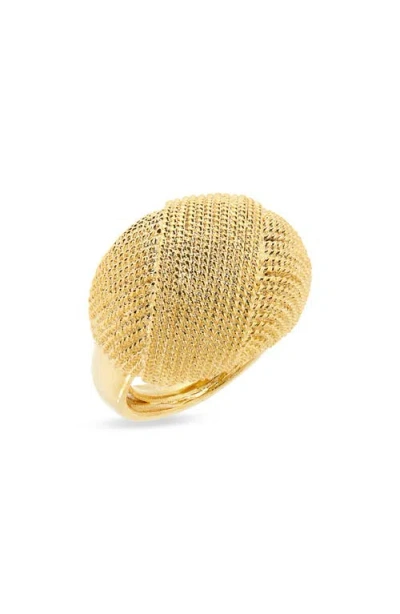 Kenneth Jay Lane Textured Knot Adjustable Cocktail Ring In Gold