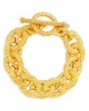 Kenneth Jay Lane Textured Link Bracelet In Gold