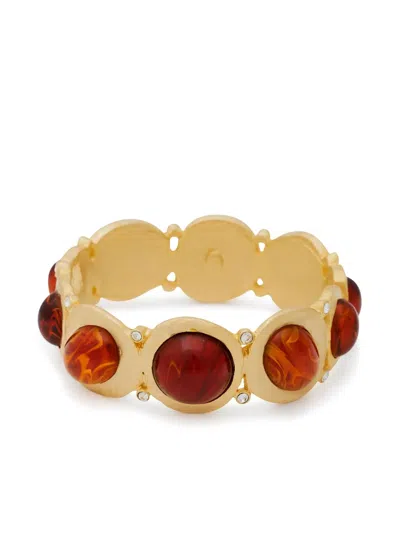 Kenneth Jay Lane Topaz Bangle Bracelet In Gold