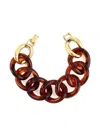 Kenneth Jay Lane Tortoise Link Bracelet In Brown