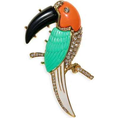 Kenneth Jay Lane Toucan Pin In Multi