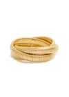 Kenneth Jay Lane Triple Interlocking Chain Bracelet In Gold