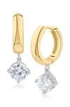 Kenneth Jay Lane Two-tone Cubic Zirconia Drop Hoop Earrings