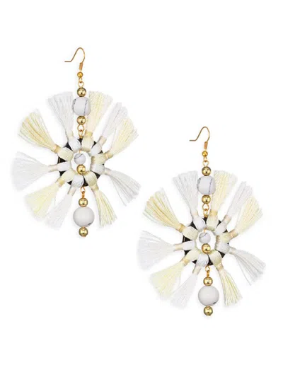 Kenneth Jay Lane Two-tone Multi-tassel Fishhook Earrings
