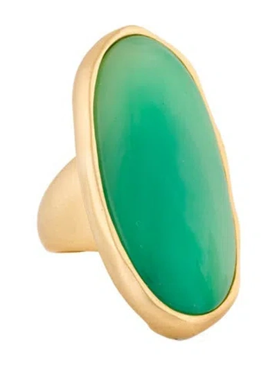Pre-owned Kenneth Jay Lane Vintage Acrylic Cocktail Ring In Green