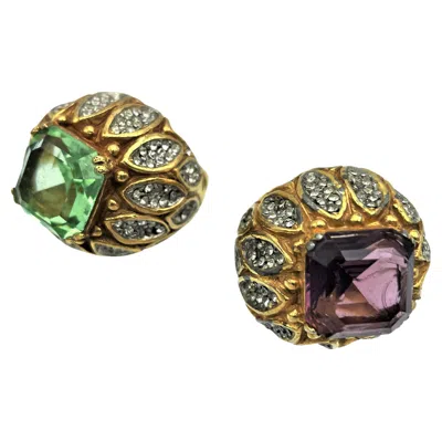 Pre-owned Kenneth Jay Lane Vintage  Cocktail Ring Usa 1960/70s Usa Size 5.2 In Multi