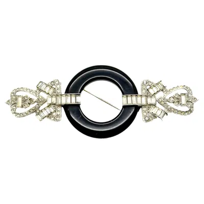 Pre-owned Kenneth Jay Lane Vintage  Deco Brooch 1970s In Multi