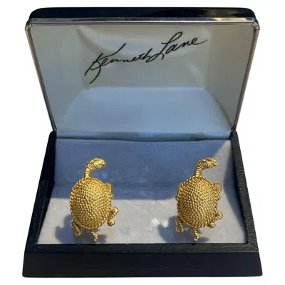 Pre-owned Kenneth Jay Lane Vintage  Turtle Cuff Links In Multi