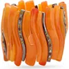 Kenneth Jay Lane Wavy Beaded Stretch Bracelet In Orange
