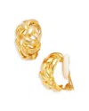 Kenneth Jay Lane Weave Dome Clip On Earrings In Gold