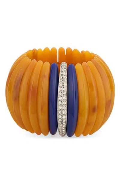 Kenneth Jay Lane Wide Stretch Bracelet In Yellow