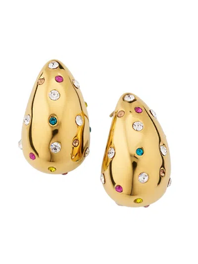 Kenneth Jay Lane Women's 18k-gold-plated & Glass Crystal Teardrop Earrings