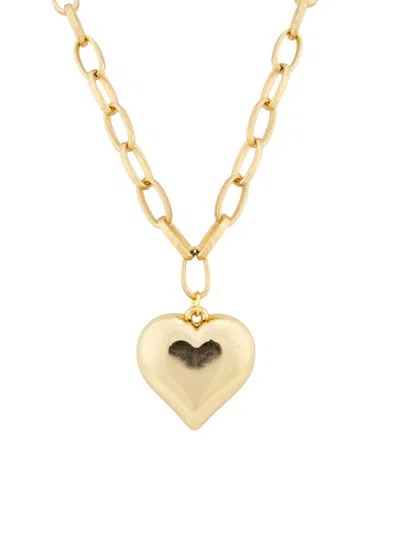 Kenneth Jay Lane Women's 22k-gold-plated Puffy Heart Pendant Necklace
