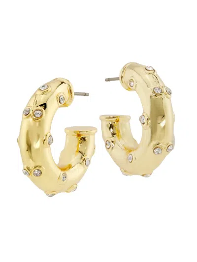 Kenneth Jay Lane Women's Goldtone & Glass Crystal Hoop Earrings In Purple