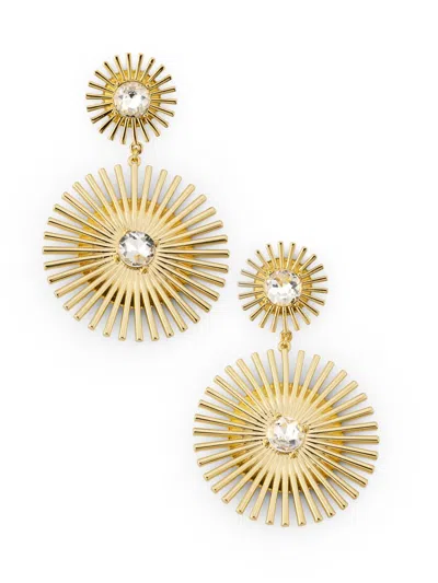 Kenneth Jay Lane Women's Goldtone & Glass Crystal Sunburst Drop Earrings