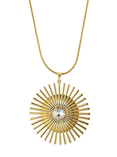Kenneth Jay Lane Women's Goldtone & Glass Crystal Sunburst Pendant Necklace