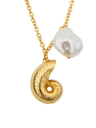 Kenneth Jay Lane Women's Goldtone & Seashell Pendant Necklace