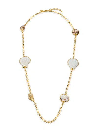 Kenneth Jay Lane Women's Goldtone & Seashell Station Necklace In Multi