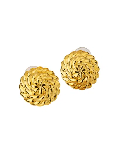 Kenneth Jay Lane Women's Goldtone Domed Clip-on Earrings In Pattern