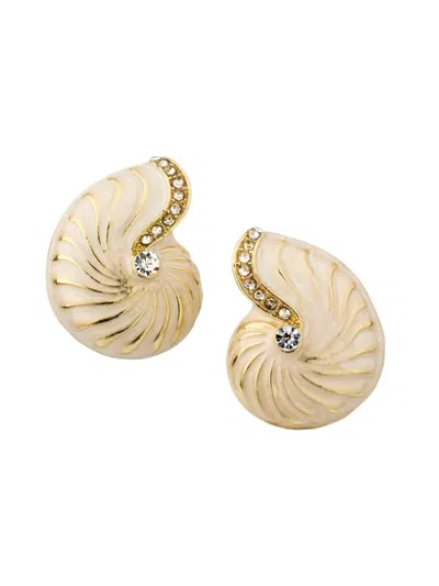 Kenneth Jay Lane Women's Goldtone, Enamel & Glass Crystal Nautical Shell Stud Earrings