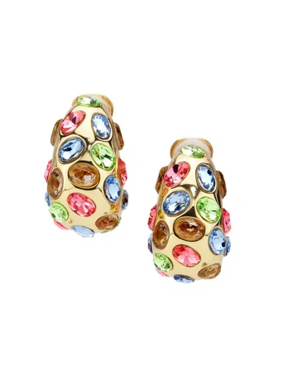 Kenneth Jay Lane Women's Goldtone Multi-pastel-gemstone Domed Clip-on Earrings