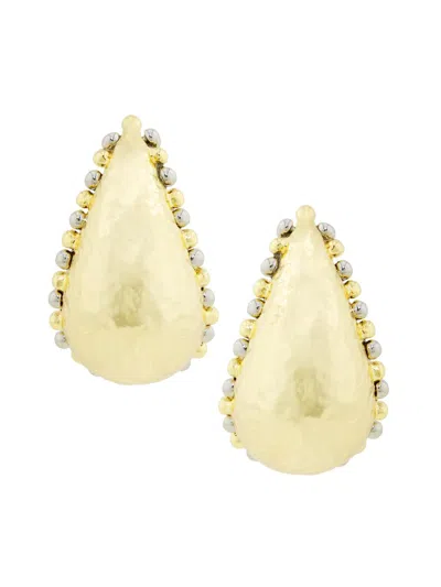 Kenneth Jay Lane Women's Goldtone Teardrop Huggie Earrings In Metallic