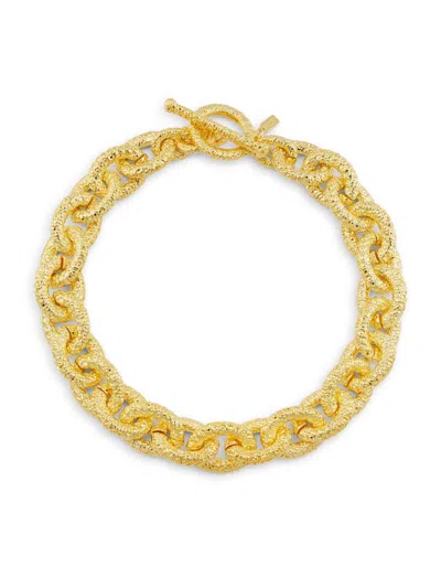 Kenneth Jay Lane Women's Goldtone Textured Link Necklace