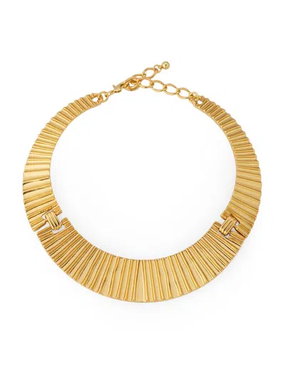Kenneth Jay Lane Women's Goldtone Three-part Ribbed Choker Necklace In Purple
