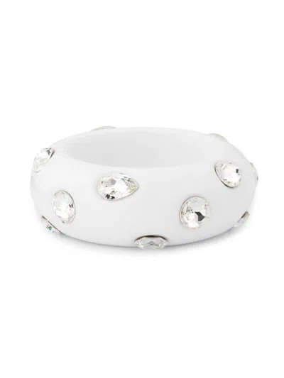 Kenneth Jay Lane Women's Resin & Glass Crystal Bangle In White