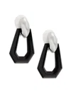 Kenneth Jay Lane Women's Rhodium Plated Geometric Clip-on Drop Earrings In Silver